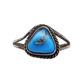 Native Turquoise Sterling Silver Ring Size 6 2.1 G