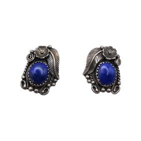 BO Native Lapis Sterling Silver Earrings 5.2 G