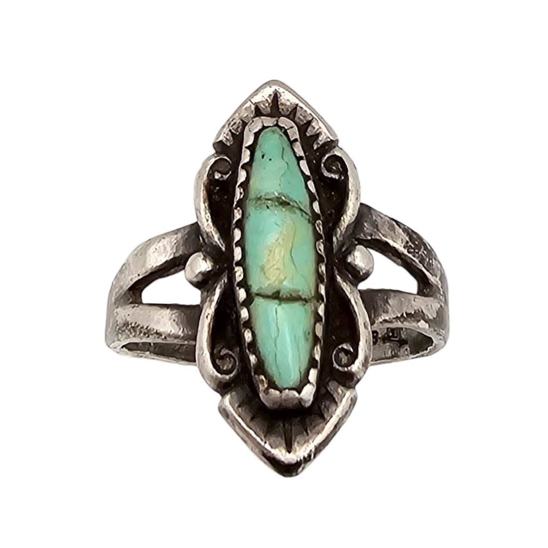 Bell Trading Post Turquoise Sterling Silver Ring Size 6 3.4 G (1 of 4)