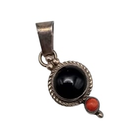 S Onyx Sterling Silver Pendant 2.8 G