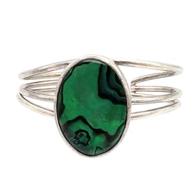 JZC Abalone Resin Sterling Silver Cuff Bracelet 30.6 G