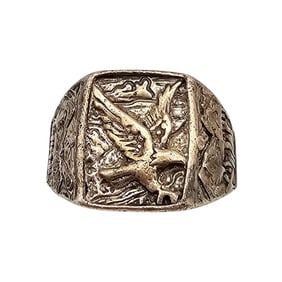 M Sterling Silver Eagle Ring Size 8.25 9 G
