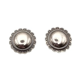 Southwestern Sterling Silver Concho Style Earrings 2.8 G