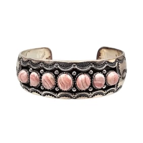 BBJ Southwestern Lace Agate Sterling Silver Cuff Bracelet 52.3 G
