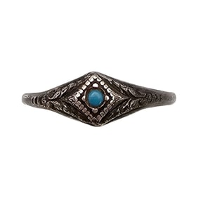Uncas Southwestern Turquoise Sterling Silver Ring Size 6.75 0.8 G