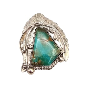 Southwestern Turquoise Sterling Silver Pendant 14.8 G