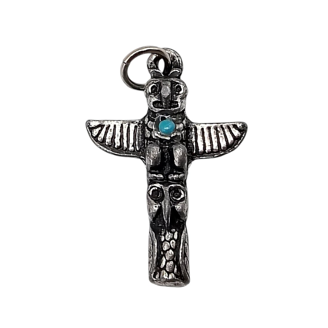 Southwestern Sterling Silver Native Style Totem Pole Thunderbird Owl Pendant 4.6 G: Southwestern Sterling Silver Native Style Totem Pole Thunderbird Owl Pendant 4.6 G