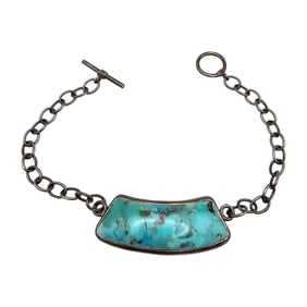 Barse Southwestern Turquoise Sterling Silver Toggle Bracelet 24.2 G