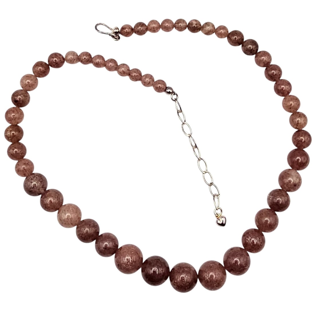 Jay King Mine Finds Strawberry Quartz Sterling Silver Graduated Bead Necklace 81.8 G (1 of 3)