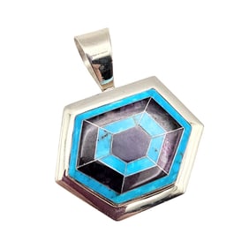 Jay King Mine Finds Charoite Sodalite Sterling Silver Pendant 16.6 G