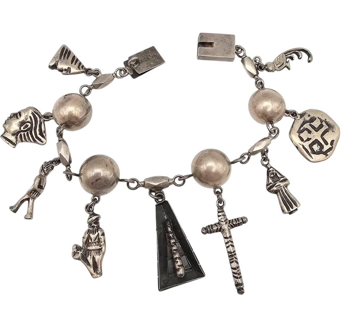 900 Silver Guatemala Charm Bracelet 45 G (1 of 4)