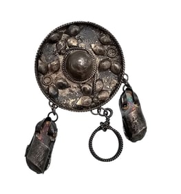 Signed Sterling Silver Hat With Cowboy Accents Brooch 3.7 G
