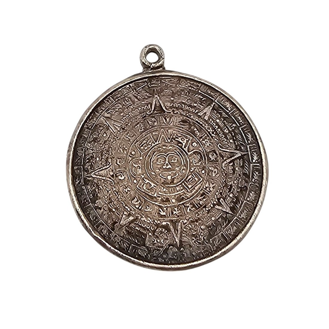 AME Mexico Sterling Silver Aztec/Mayan Style Pendant 3.7 G (1 of 4)
