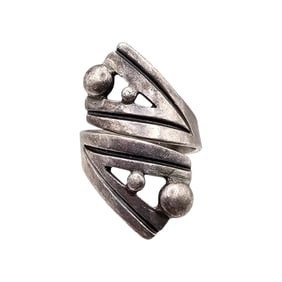 AAR Mexico Sterling Silver Dot Design Wrap Ring Size 5.75 8.1 G