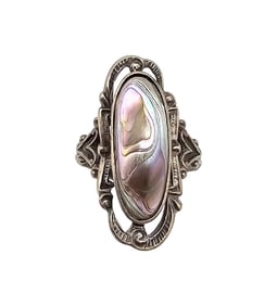 Blister Pearl Sterling Silver Ring Size 8.25 4.2 G