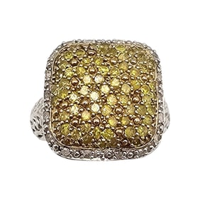 EA Diamond Sterling Silver Cocktail Ring Size 5.5 6 G