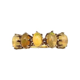 Stauer Angelite Gold Over Sterling Silver Cocktail Ring Size 7.5 3.6 G