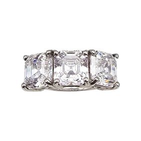 D'Joy Clear Stone Sterling Silver Cocktail Ring Size 7.75 6.2 G