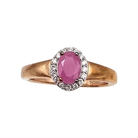 D'Joy Ruby Gold Over Sterling Silver Cocktail Ring Size 8.5 3.4 G