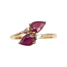 STS Ruby Gold Over Sterling Silver Cocktail Ring Size 7.5 2.9 G