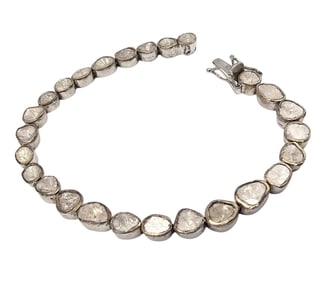 D'Joy Diamond Sterling Silver Bracelet 15.4 G