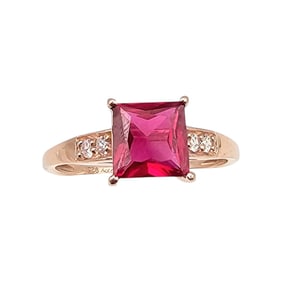 D'Joy Ruby Gold Over Sterling Silver Cocktail Ring Size 10.5 2.4 G