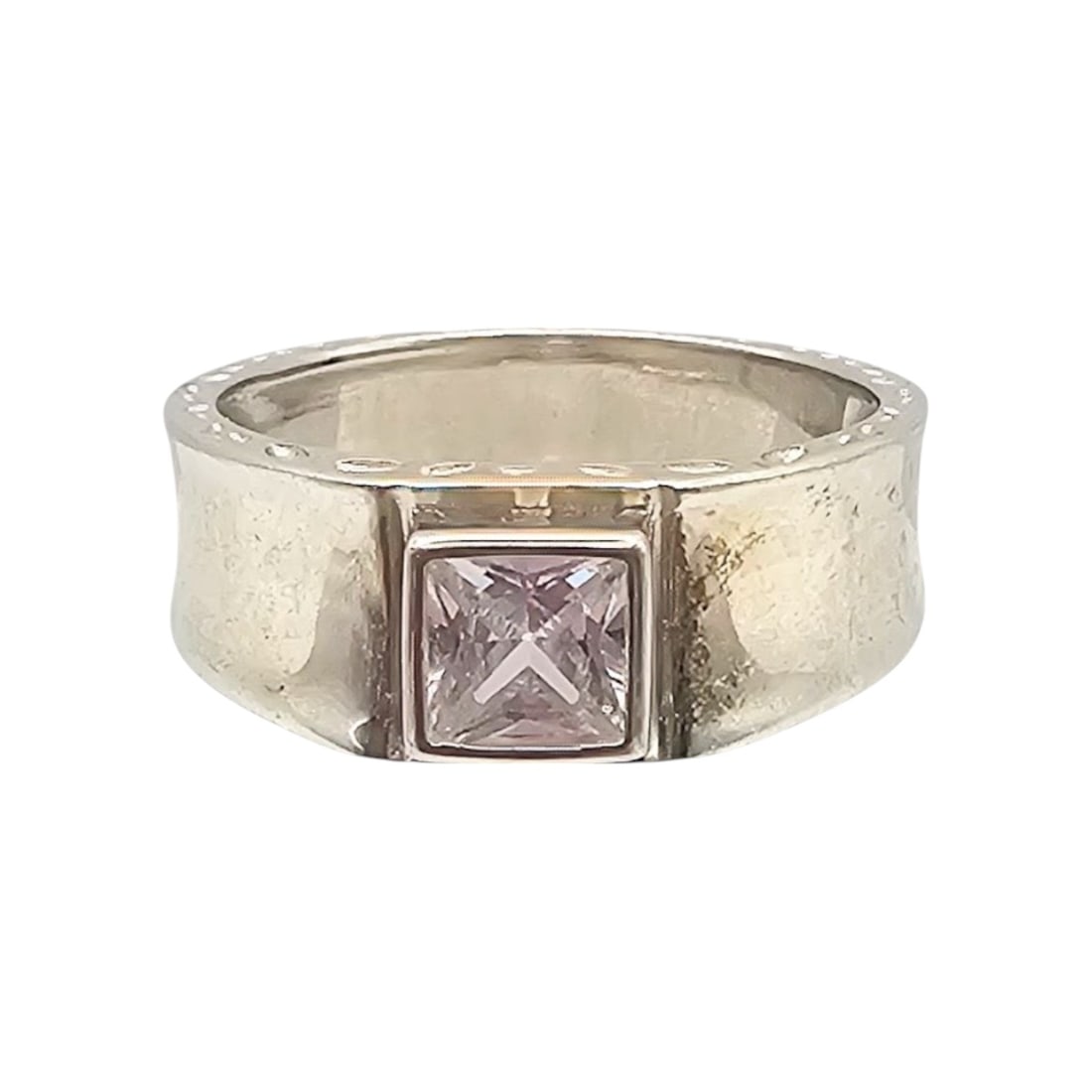 YGI Clear Stone Sterling Silver Cocktail Ring Size 8.25 4.7 G: YGI Clear Stone Sterling Silver Cocktail Ring Size 8.25 4.7 G
