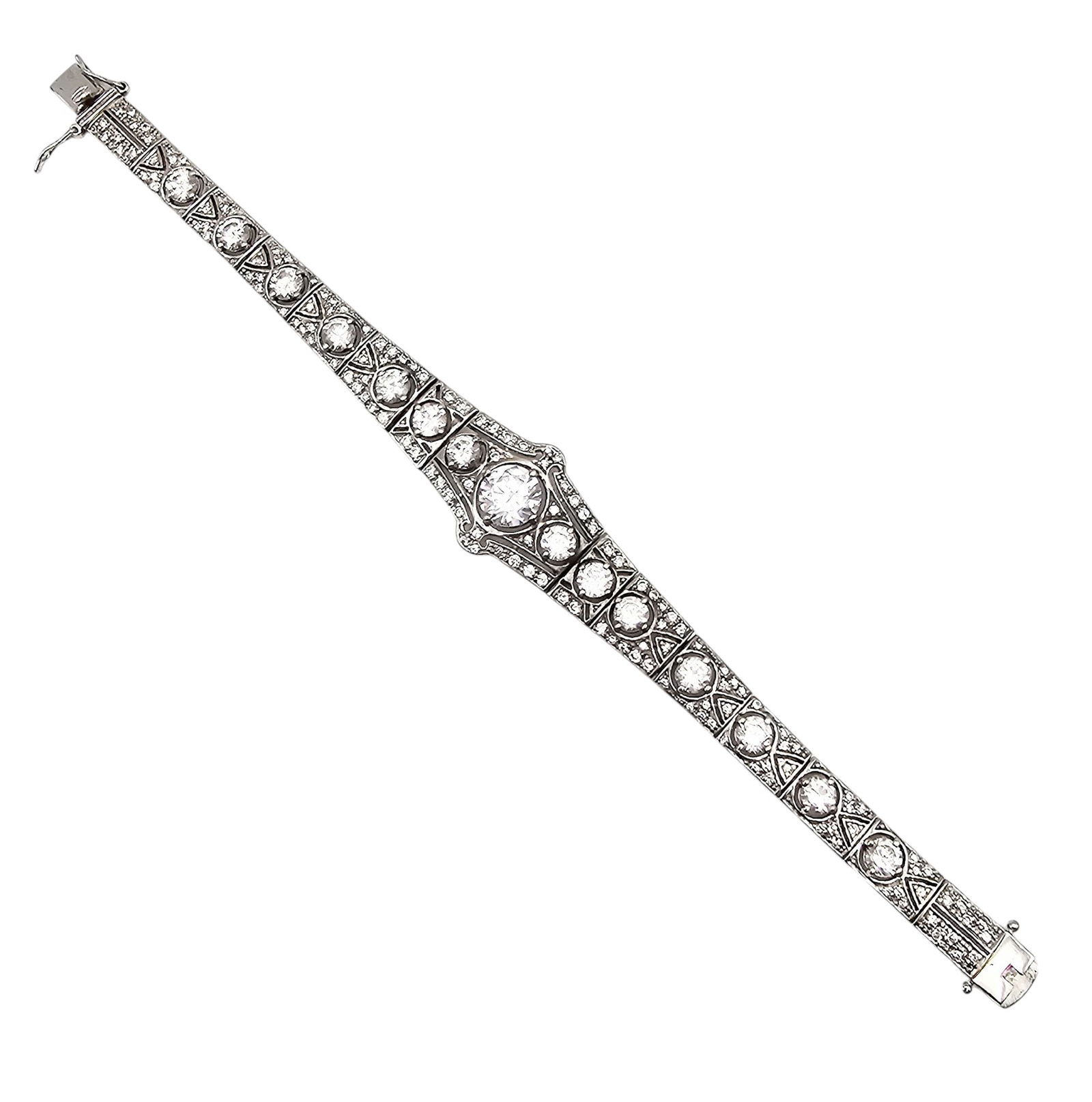 Ross Simons Cubic Zirconia Sterling Silver Bracelet 24.6 G (1 of 4)