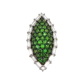 JCG Tourmaline Sterling Silver Cocktail Ring Size 5.5 8 G