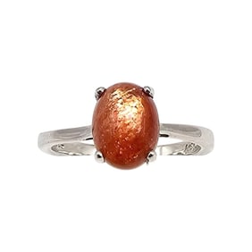 D'Joy Sunstone Sterling Silver Cocktail Ring Size 6.75 2.5 G