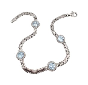 AK Turkey Topaz Sterling Silver Bracelet 9.7 G