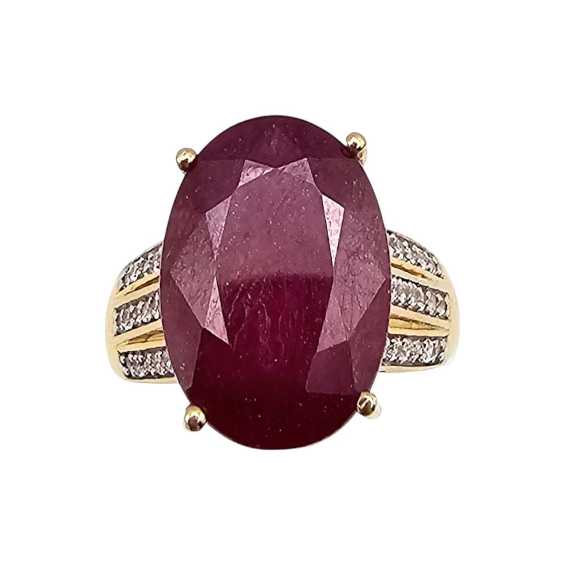 D'Joy Ruby White Zircon Gold Over Sterling Silver Cocktail Ring Size 9.5 8.6 G (1 of 4)