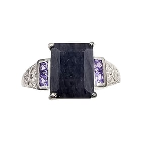 D'Joy Iolite Sterling Silver Cocktail Ring Size 10.5 4 G