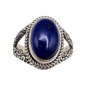 Lapis Sterling Silver Ring Size 10.5 8.3 G