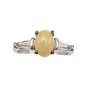 D'Joy White Topaz Opal Sterling Silver Cocktail Ring Size 6.75 2.3 G