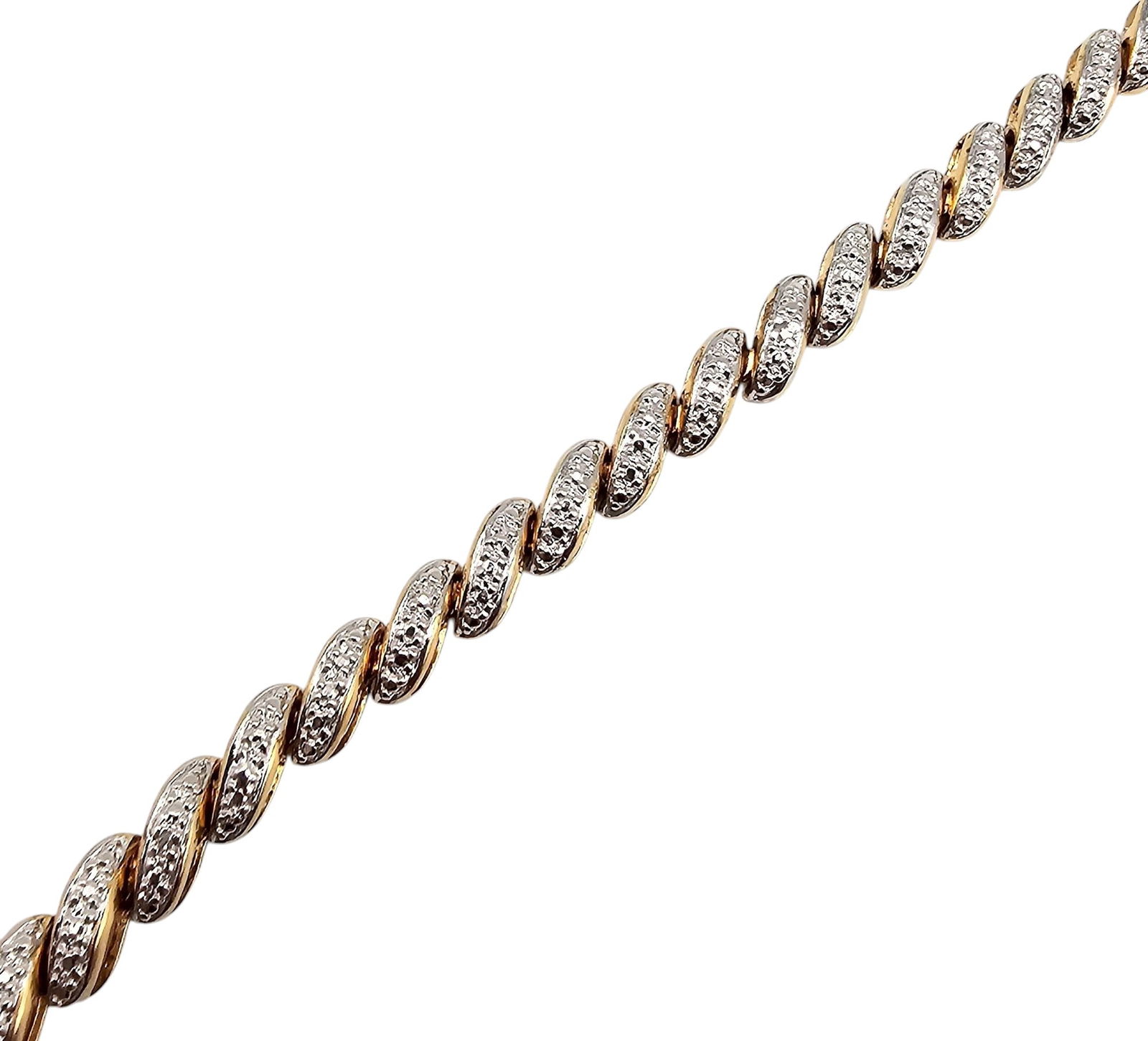 Ross Simons Diamond Sterling Silver Two-Tone Tennis Bracelet 11.7 G (1 of 4)