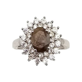 STS Sapphire Sterling Silver Cocktail Ring Size 6 3.8 G