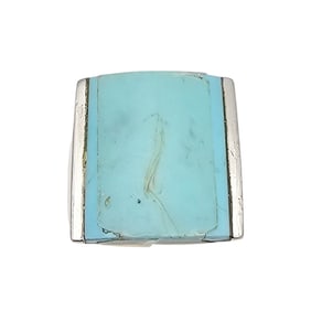 Turquoise Sterling Silver Ring Size 7 8.2 G