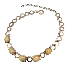 Opal Gold Over Sterling Silver Bracelet 9.3 G