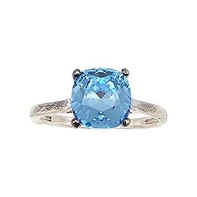 D'Joy Cubic Zirconia Sterling Silver Cocktail Ring Size 6.75 1.9 G