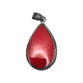 Coral Sterling Silver Pendant 2.5 G