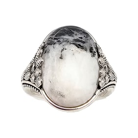 D'Joy Dendritic Opal Sterling Silver Ring Size 9.5 9 G