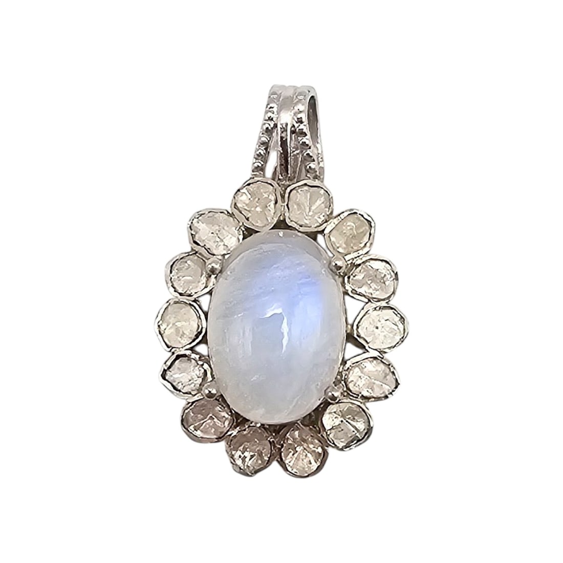 D'Joy Diamond Moonstone Sterling Silver Pendant 5.8 G (1 of 4)