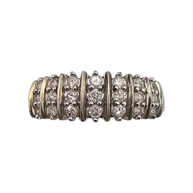 SK9 Diamond Gold Over Sterling Silver Cocktail Ring Size 7.5 2.8 G