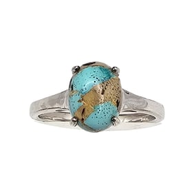 D'Joy Turquoise Sterling Silver Ring Size 8.5 2.9 G