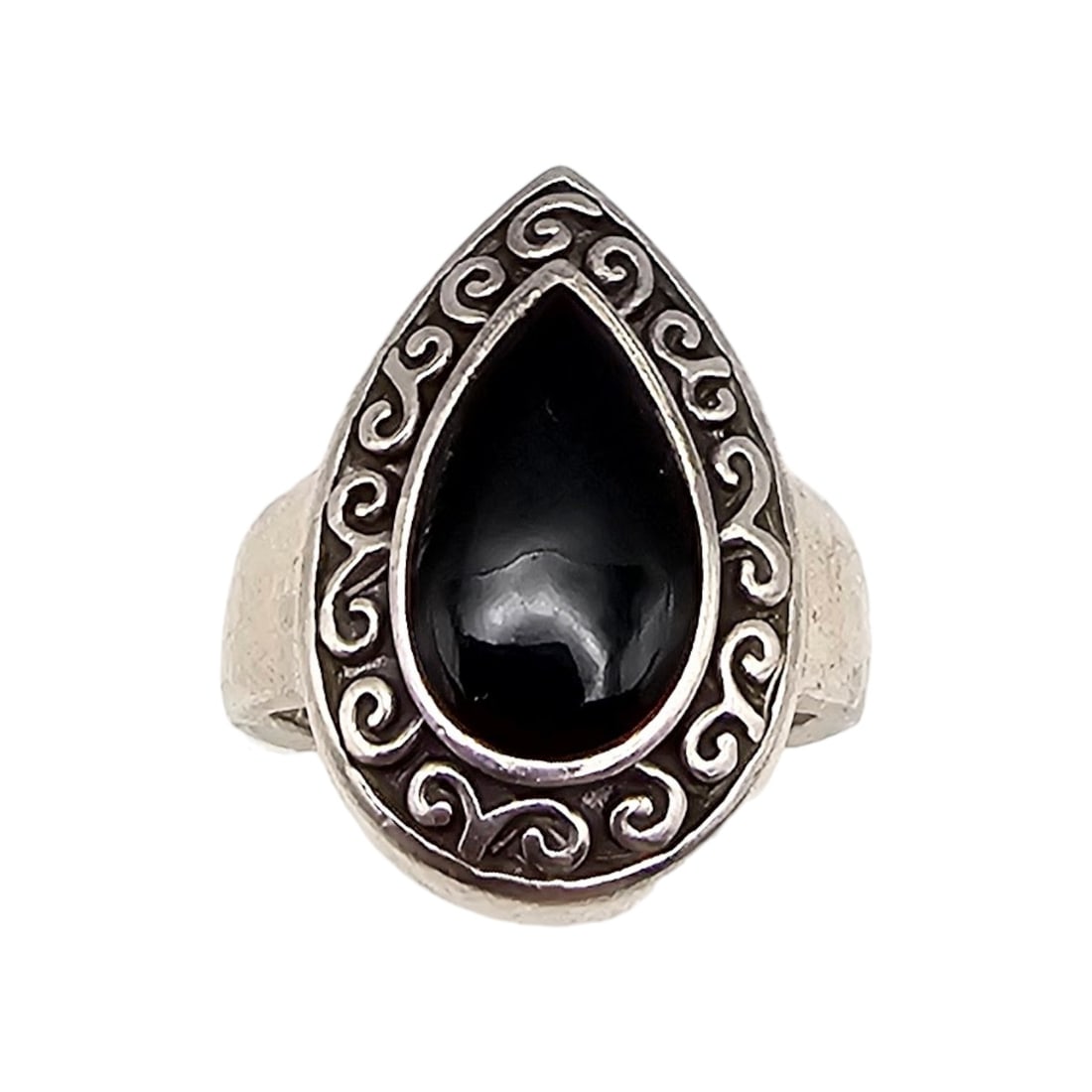 Barse Southwestern Onyx Sterling Silver Ring Size 6.75 10.2 G (1 of 4)