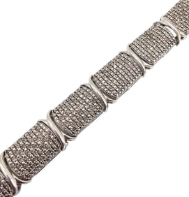 H Diamond Sterling Silver Bracelet 23.1 G