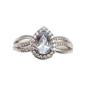 D'Joy Aquamarine Sterling Silver Cocktail Ring Size 9.25 4.1 G
