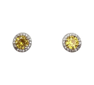 S Rhinestone Sterling Silver Earrings 2.2 G