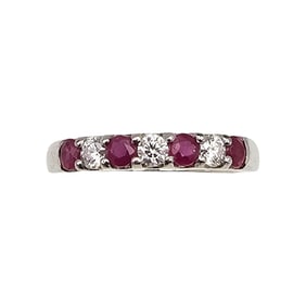 D'Joy Ruby Diamond Sterling Silver Cocktail Ring Size 9.5 2.9 G